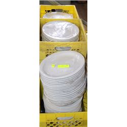 LOT OF 5 CRATES OF ASSORTED CERAMIC DINING PLATES