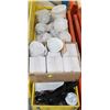 Image 1 : LOT OF THREE CRATES OF DISHES, TONGS, ETC