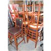 Image 1 : LOT OF SEVEN WOOD & LEATHER BAR STOOLS