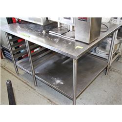 APPROX. 48" X 40" STAINLESS STEEL TABLE