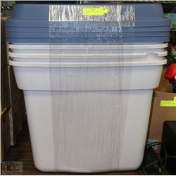 SET OF 4 RUBBERMAID ROUGHTOTE 83 L BINS
