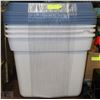 Image 1 : SET OF 4 RUBBERMAID ROUGHTOTE 83 L BINS