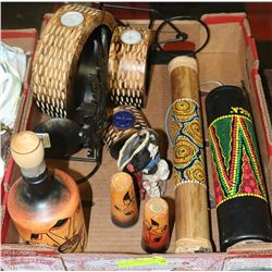 FLAT W/NATIVE LIQUOR BOTTLE & SHOT