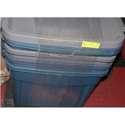 SET OF 4 RUBBERMID STORAGE BINS - 68 L