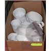 Image 1 : BOX FULL OF WHITE DISHES INCL. GRAVY BOAT,