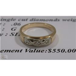 14K TWO TONE GOLD LADIES DIAMOND BAND RING