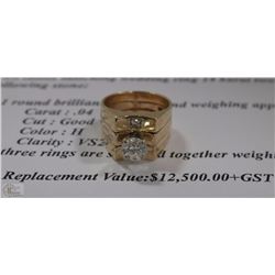 14K TWO TONE GOLD LADIES DIAMOND ENGAGEMENT RING