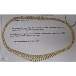 14KT YELLOW GOLD LADIES FANCY CLEOPATRA NECKLACE