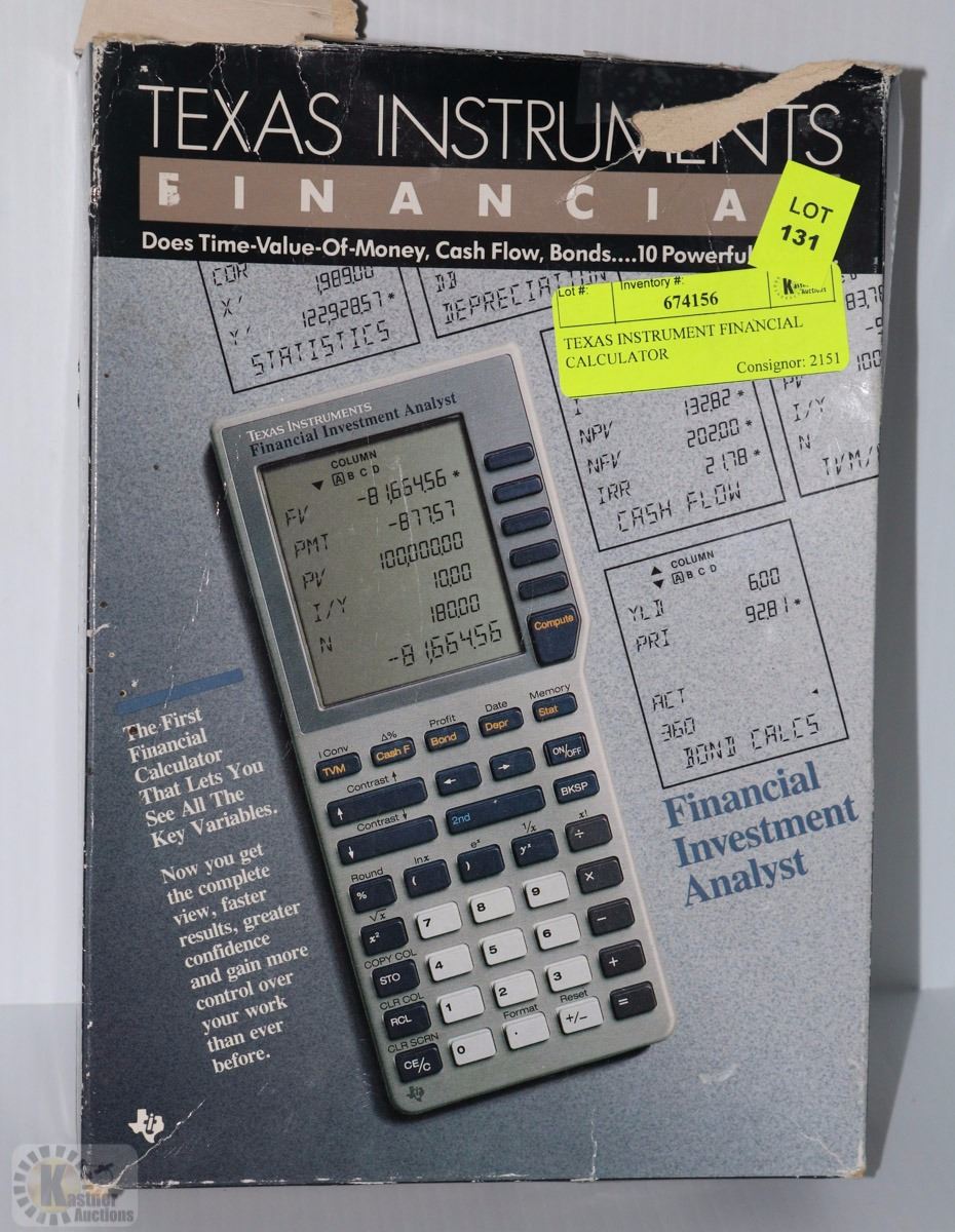 TEXAS INSTRUMENT FINANCIAL CALCULATOR