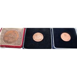 #1) LOT OF BRASS JAPAN SOUVENIR OF OBIHIRO COINS