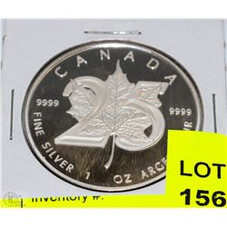 CANADA MAPLE 25TH ANNIVERSARY 1 OUNCE SILVER COIN