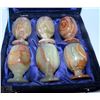 Image 1 : SET OF 6 GREEN ONYX SHOT/WINE GLASSES IN CASE