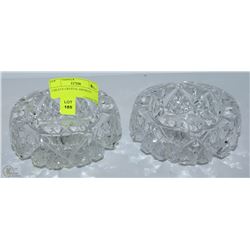 2 HEAVY CRYSTAL ASHTRAYS