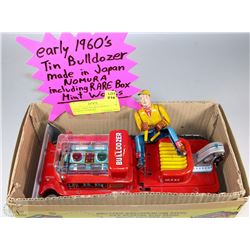 EARLY 1960'S TIN BULLDOZER MADE IN JAPAN NOMURA