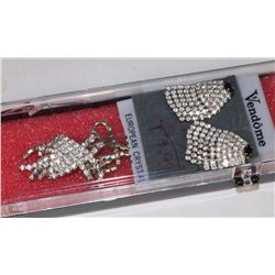 VENDOME VINTAGE CRYSTAL EARRINGS & NECKLACE