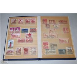 OLD STAMP BOOK WITH OVER 200 STAMPS -150 ARE