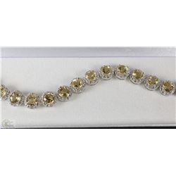 STAMPED .925 SILVER FANCY BRACELET W/DIAMONDS &