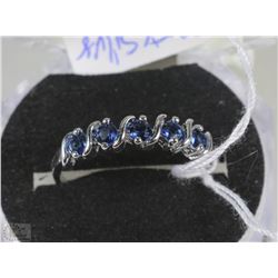 11)NATURAL BLUE SAPPHIRE  .925 SILVER RING