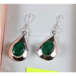 3)NATURAL EMERALD ENHANCED .925 SOLID SILVER