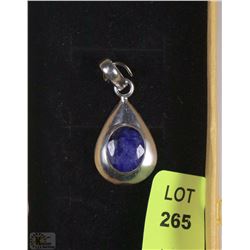 17)NATURAL SAPPHIRE ENHANCED  .925 SILVER PENDANT