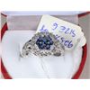 Image 1 : 7)TURKISH SAPPHIRE & CZ .925 SILVER RING SIZE 6