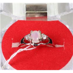 #22)NATURAL RAINBOW OPAL .925 SILVER RING