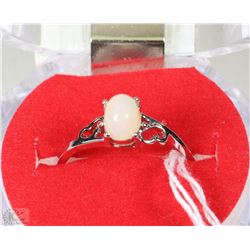 #19)NATURAL RAINBOW OVAL OPAL .925 SILVER RING