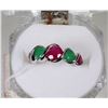 Image 1 : 16)NATURAL  ENDHANCED RUBY,EMERALD .925 SILVER