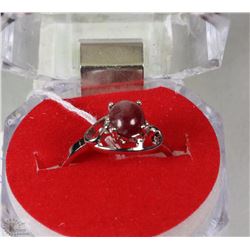#15)NATURAL 6 RAY STAR RUBY.925 SILVER RING SIZE 8
