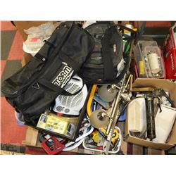 PALLET OF TOOLS, SAWS, FAN WRENCHES, SOCKETS TOOLS