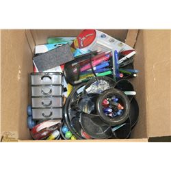 BOX OF OFFICE SUPPLIES