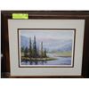 Image 1 : FRAMED ARTIST SIGNED AND #'D PICTURE OF MOUNTAINS