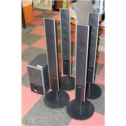 SET OF 4 SONY SURROUND SYSTEM SPEAKERS WITH BASS