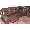 Image 2 : NEW DELUXE BROWN LEATHERETTE RECLINING 3 PC