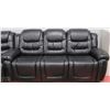 Image 2 : NEW DELUXE BLACK LEATHERETTE RECLINING 3 PC