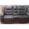 Image 4 : NEW DELUXE BLACK LEATHERETTE RECLINING 3 PC