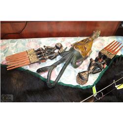 THREE ASST AFRICAN WOOD WALL HANGINGS