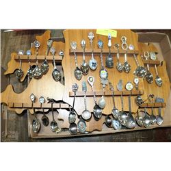 2 RACKS WITH 50 COLLECTOR SPOONS