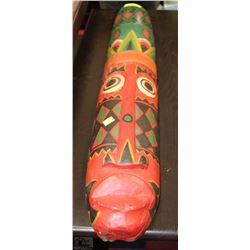 #2) TIKI STYLE WOOD CARVED WALL MASK 40" LONG