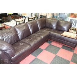 DARK BROWN LEATHER SECTIONAL