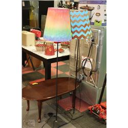 PAIR OF COLOURFUL SHADE LAMPS