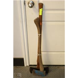 DOUBLE BIT AXE AND SINGLE AXE