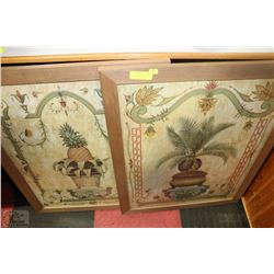 SET OF 2 FRAMED PICTURES; BOMBAY COCONUT+BOMBAY