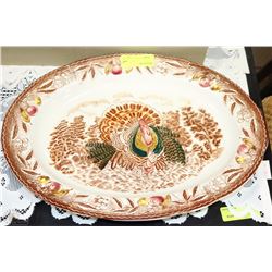 LARGE ESTATE TURKEY DISH