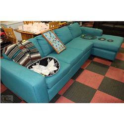 TEAL FABRIC SECTIONAL