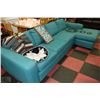 Image 1 : TEAL FABRIC SECTIONAL