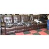 Image 1 : NEW BROWN LEATHERETTE RECLINING SOFA AND