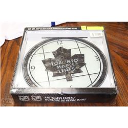 TORONTO MAPLE LEAFS ART GLASS CLOCK