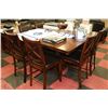 Image 1 : WOODEN BAR STYLE DINING ROOM TABLE WITH 8 LEATHER-