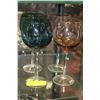 Image 1 : SET OF 4 CRYSTAL COLOURED GLASSES